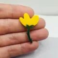 Acrylic tulip flower DIY earring accessory charm craft handmade jewelry making supply component - Yellow
