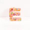 Pink heart sequin resin letter E pendant DIY keychain bag charm fashion accessory cute gift - Letter E