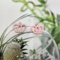 Pink crown rhinestone DIY accessories charm detail view for clogs and apparel decoration crafts. - Crown