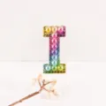 Color gradient pearl rhinestone letter I DIY accessory for clothing bags decoration variant option - Letter I