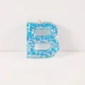 Blauer irisierender Harz Buchstabe B Schlüsselanhänger, holografischer Glitzer Taschenanhänger. - Buchstabe B