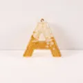 Goldener weisser Harz Buchstabe A Anhaenger Schluesselbund DIY Zubehoer mit Glitzer. - Buchstabe A