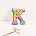 DIY colorful gradient pearl rhinestone letter K patch for clothing and bag accessories - Letter K