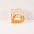 Epoxidharz Buchstabe B Anhänger DIY Schlüsselanhänger Charme mit Goldglitter und Steinen. - Buchstabe B