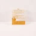 Resin letter E pendant charm with white stone and gold glitter for DIY keychain decoration. - Letter E