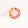 Pink Resin Letter O Pendant with Colorful Heart Sequins Keychain DIY Jewelry Accessory - Letter O
