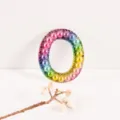 Colorful gradient pearl rhinestone letter O DIY patch for clothing bags apparel accessories. - Letter O