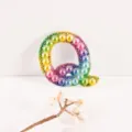 Colorful gradient rhinestone pearl letter Q patch DIY clothing accessory variant for stylish design - Letter Q