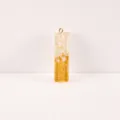 Resin letter pendant keychain charm DIY accessory, elegant gold foil white stone fill. - Letter I