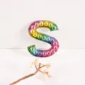 Letter S Pearl Rhinestone Patch Rainbow Gradient DIY Clothing Bag Accessory Variant Item - S