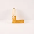 Resin letter L charm pendant gold glitter white stone DIY keychain bag hanging ornament - L