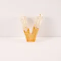 Resin Letter V Pendant DIY Keychain Backpack Hanging Ornament Gold Glitter Craft Supply - Letter V