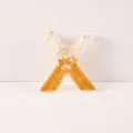 Resin letter X pendant keychain DIY charm gold foil white stone clear accessories - Letter X