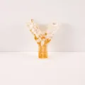 Resin letter Y pendant DIY handmade craft accessory gold flake white stone charm for keychains bags - Letter Y