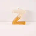 Resin letter Z pendant charm keychain DIY decorative accessory gold foil white stone clear design - Letter Z