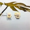 Cute flocked rabbit resin cabochons for DIY earrings and nail art accessories charms 22x17mm - Beige Rabbit