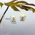 Cartoon cute flocked resin bear charms DIY jewelry earring nail art craft material - Beige Bear