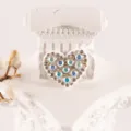Heart rhinestone patch DIY craft accessory sparkle crystal applique for garment decoration SKU - Heart