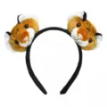 Plush tiger ear headband cute cartoon animal hair hoop for party cosplay festival theme. - 19# Yellow Tiger Dual Doll Style