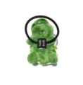 Cute plush turtle hair tie detail shot, soft green stuffed animal hair accessory for women. - Turtle Hair Tie
