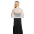 Elegantes weißes Pailletten besticktes Abend Schal Tuch für Damen Party Hochzeit Brautkleid - Weiß