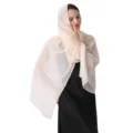 Chiffon Shawl Solid Color Evening Dress Wrap Beige Lightweight Bridal Scarf for Women - Apricot