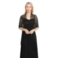 Zwarte pailletten shrug bolero voor vrouwen elegante avondjurk glitter mesh omslagdoek - Zwart