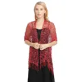 Rode pailletten gehaakte sjaal voor vrouwen, elegante avondomslagdoek voor feestjes. - Rood