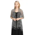 Silberne Pailletten Netz Abendstola für Damen Elegantes glitzerndes Cape Partykleid Zubehör - Grau