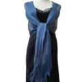 Blue metallic tinsel shawl for evening party, shimmering shimmer wrap scarf for women gown. - Navy Blue With Silver