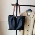 Schwarze Umhängetasche aus Oxford-Gewebe, große Kapazität, lässige Damen Shopper Tasche Alltag. - Schwarz