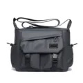 Men's large capacity waterproof messenger bag casual business travel crossbody shoulder bag. - Gray