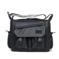 Black Large Capacity Crossbody Bag Messenger Bag for Men Travel Business Casual - Black