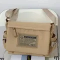 Casual canvas messenger bag large capacity retro crossbody bag for women and men daily commute - Upgraded Khaki