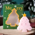 Candela profumata albero di Natale rosa scatola regalo decorazione atmosfera cera - Albero di Natale Rosa (Pesca Bianca Oolong) / 1 Pezzo