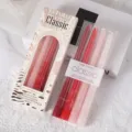 Gedetailleerd overzicht van 25 cm verloop dinerkaarsen voor romantische huwelijkstafel. - Gradiënt Rood (Kleurdoos) / 4 Stuks/Verpakking