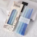 Verloop staafkaarsen 25cm romantisch diner rookvrij paraffine wax kaarsenset esthetisch decor - Gradiënt Blauw (Kleurdoos) / 4 Stuks/Verpakking