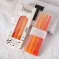 Verloop dinerkaarsen set voor romantisch diner en bruiloft decoratie, 25cm rookloze wax. - Gradiënt Oranje (Kleurdoos) / 4 Stuks/Verpakking
