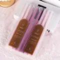Candele coniche e torcenti sfumate in scatole PVC trasparenti, decorazione da tavola romantica - Stile Conico (锥杆2.2*30) / Confezione da 4 / viola sfumato