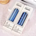 set candele coniche spirale sfumate morandi 30cm, eleganti candele senza fumo per festa nuziale. - Stile Conico / Confezione da 4 / Blu