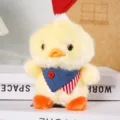 Cute yellow duck plush toy pendant bag charm fluffy stuffed animal doll with cute blue bib. - Little Duck (With Bib)