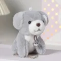 Simpatico ciondolo cane in peluche portachiavi giocattolo soffice con una piccola campanella. - senza ciondolo / Grigio / 12cm
