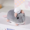 Carino peluche grigio topo cincillà ciondolo cappello da chef borsa accessorio giocattolo - senza ciondolo / Grigio