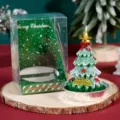 Candela profumata albero di Natale con scatola regalo, decorazione festiva e regalo natalizio. - Albero di Natale Verde con Stella d'Oro