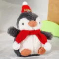 Adorabile ciondolo peluche pinguino con cappello e sciarpa in maglia rossa, morbida bambola. - Sciarpa Rossa Cappello Rosso (Nudo)