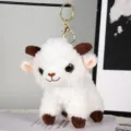 Portachiavi in peluche di pecorella morbido piccolo agnello bambola borsa fascino anello metallo - 12cm / Pecora-Portachiavi Oro
