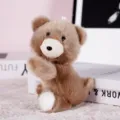 Close-up of cute brown plush bear toy with white muzzle, soft desktop decor detail shot. - Brown Bear (Without Pendant)