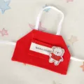 Grembiule da bambola rosso in miniatura con simpatica toppa di orso per vestiti 10cm - Grembiule Orso Rosso