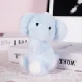 Cute light blue plush toy doll, soft stuffed animal plushie with big ears and white paws, perfect gift. - Blue Elephant (Without Pendant)