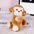 Cute plush monkey toy, soft stuffed animal doll for desktop decoration and kids companion gift. - Brown Monkey (Without Pendant)